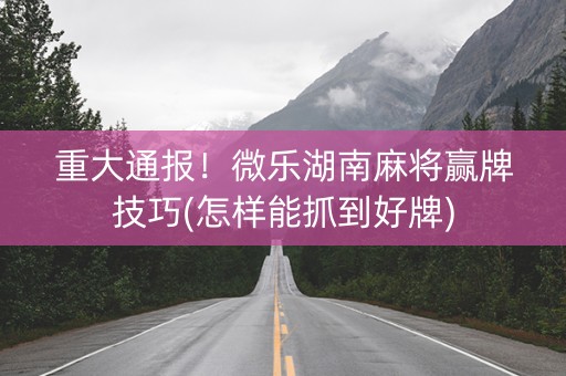 微乐麻将怎么让系统发好牌(揭秘微信里赢的秘诀)